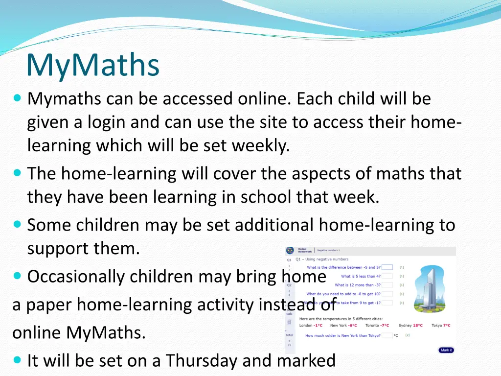 mymaths mymaths can be accessed online each child