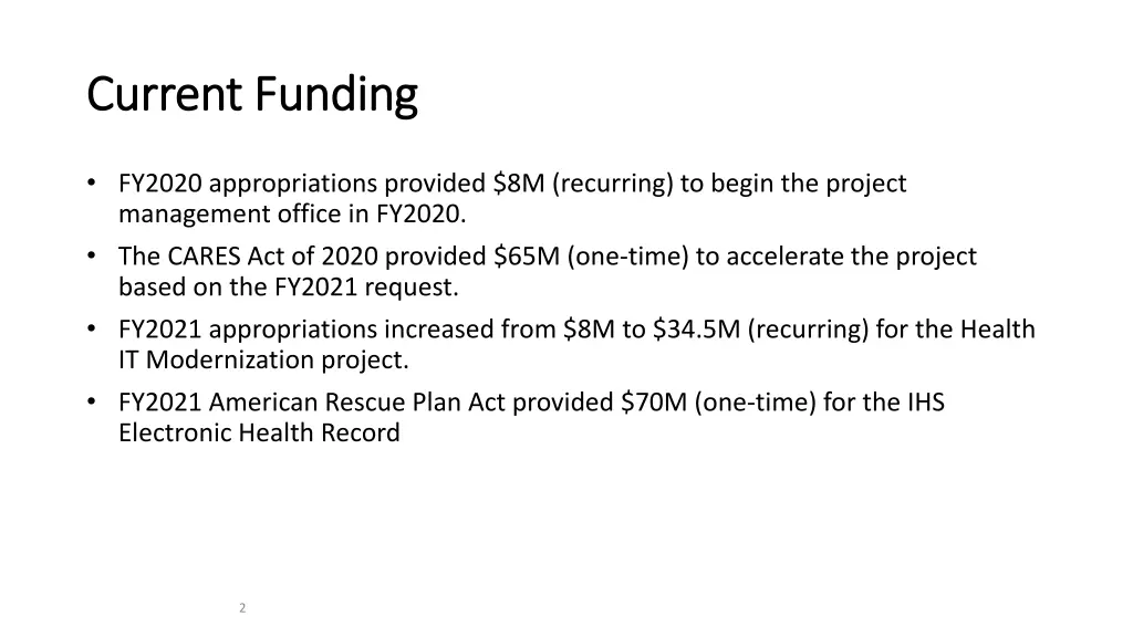 current funding current funding