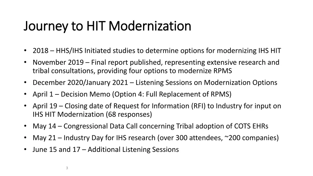 journey to hit modernization journey