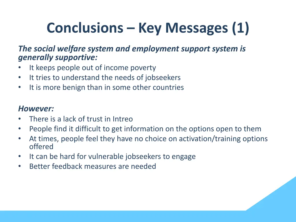 conclusions key messages 1