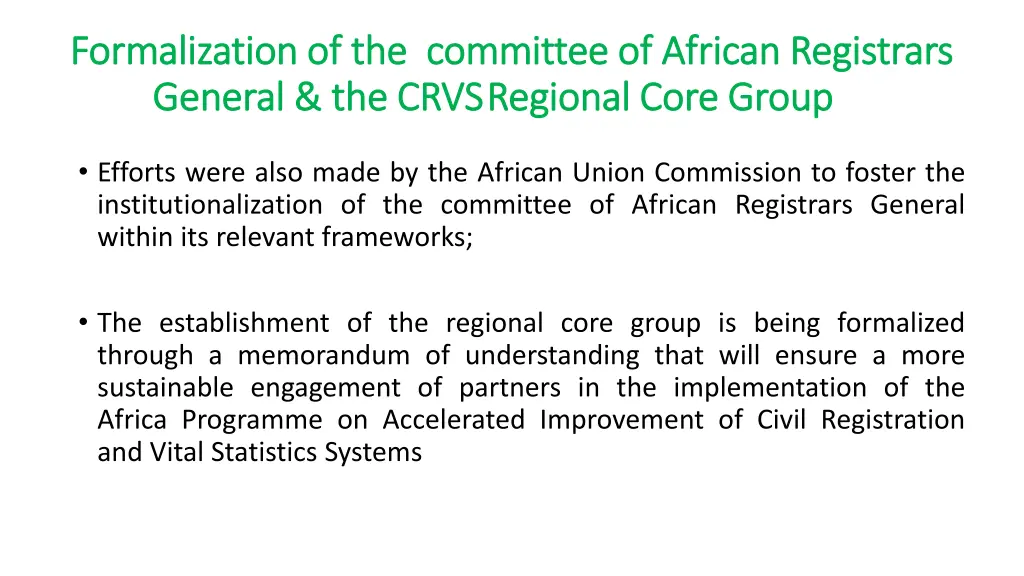 formalization of the committee of african