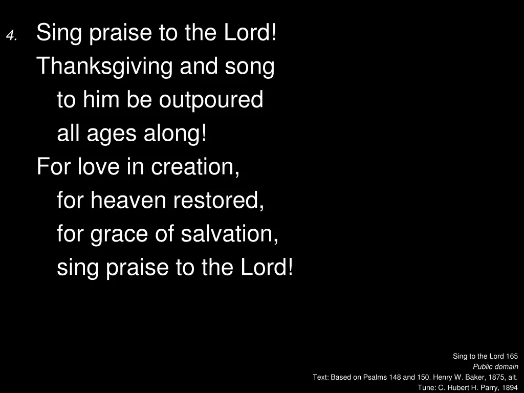 4 sing praise to the lord thanksgiving and song