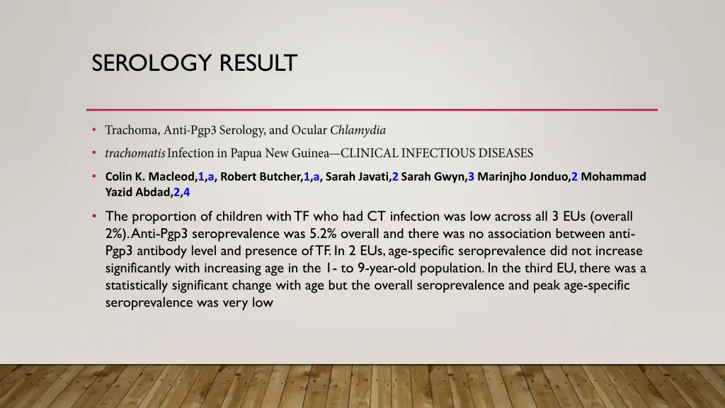 serology result