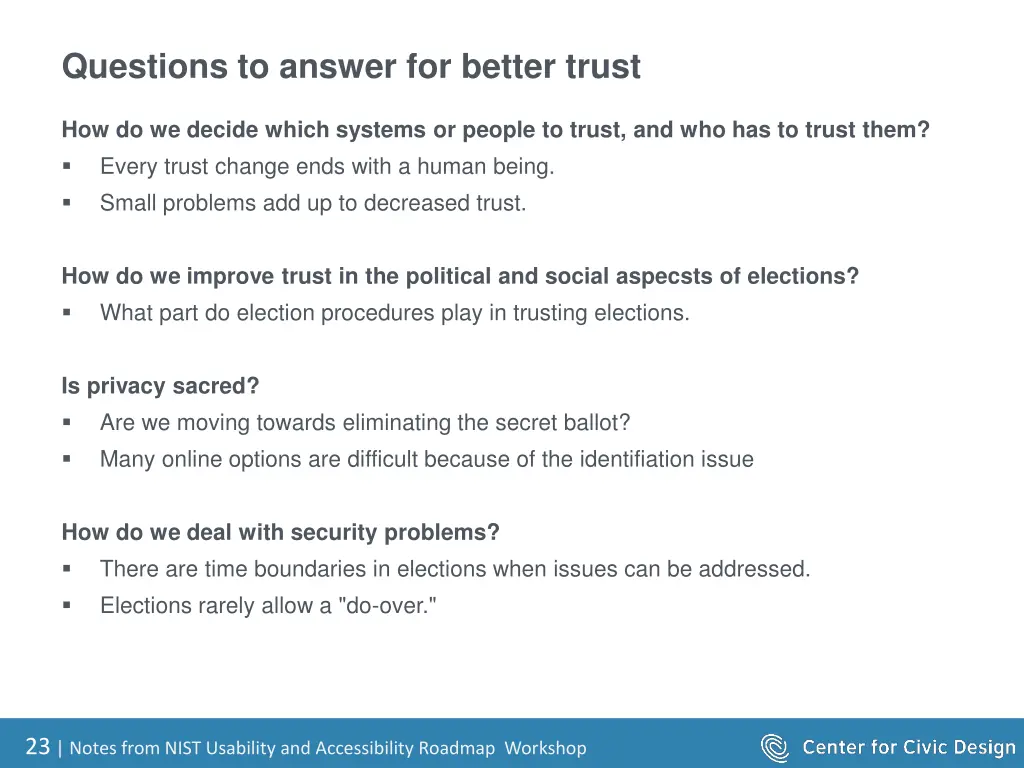 questions to answer for better trust