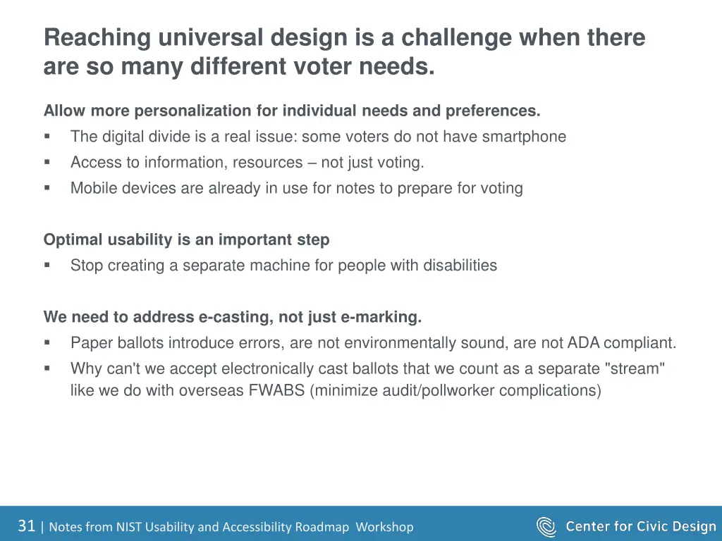 reaching universal design is a challenge when