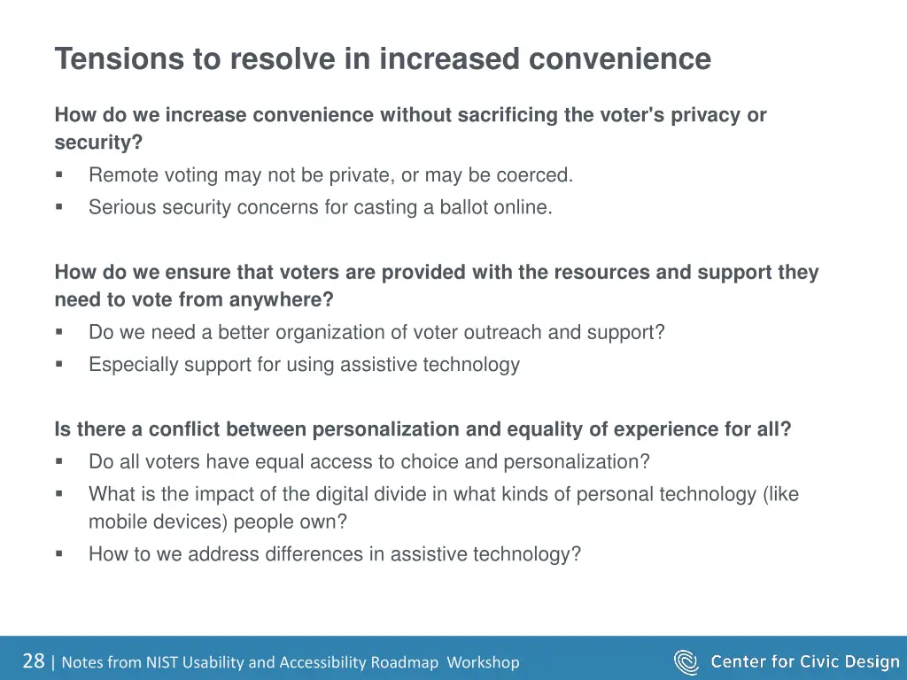 tensions to resolve in increased convenience