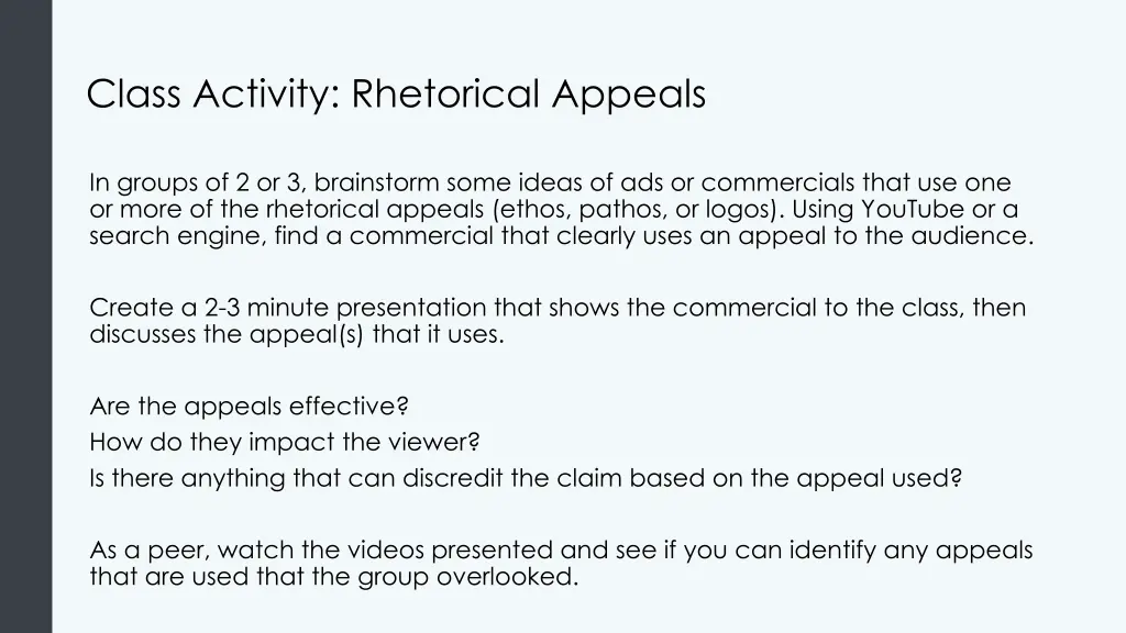 class activity rhetorical appeals