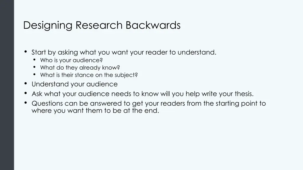 designing research backwards