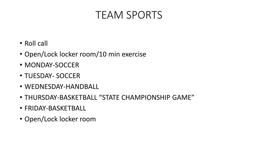 team sports