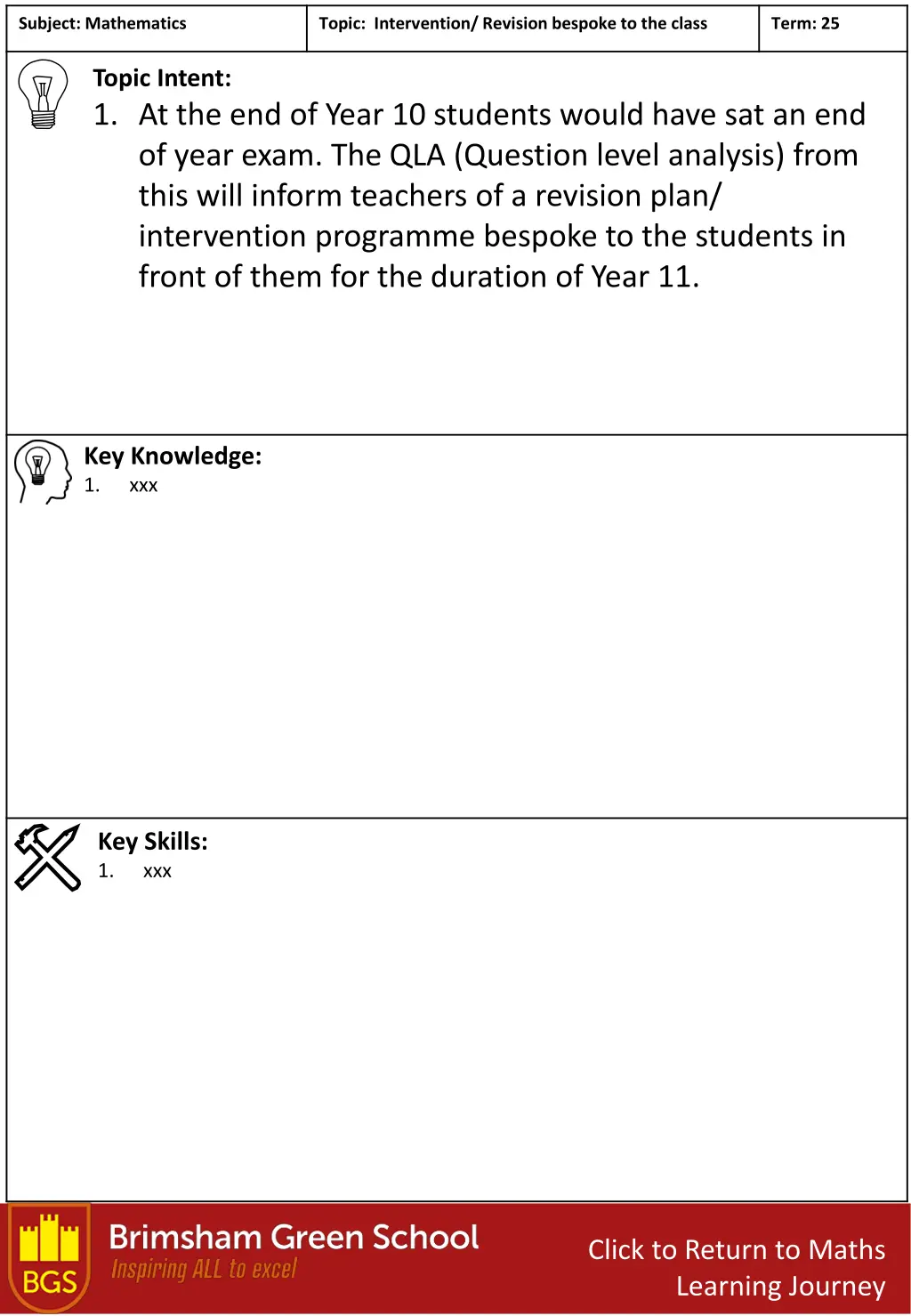 subject mathematics 11