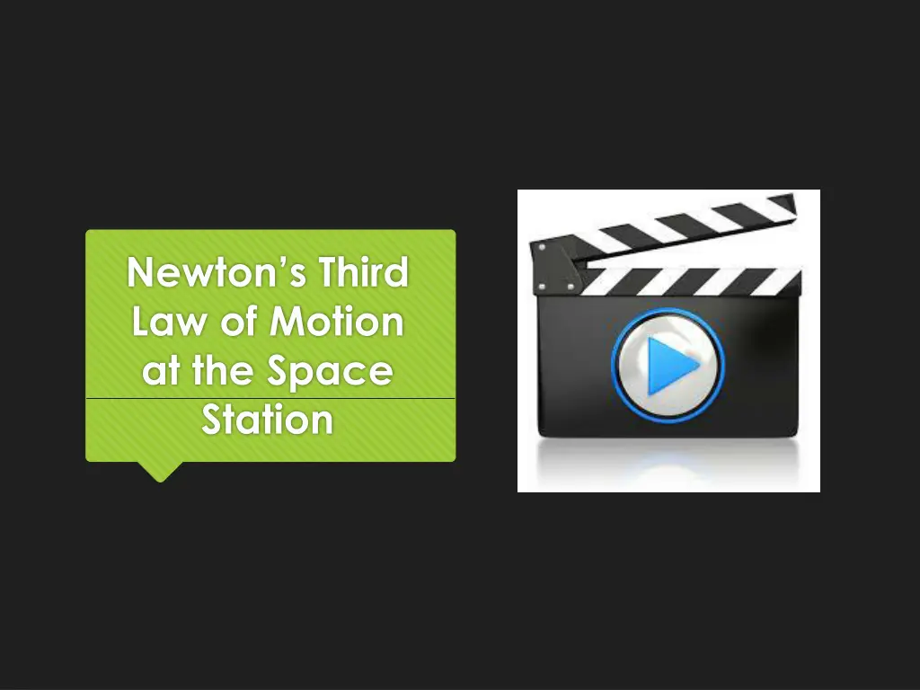 newton s third law of motion at the space station