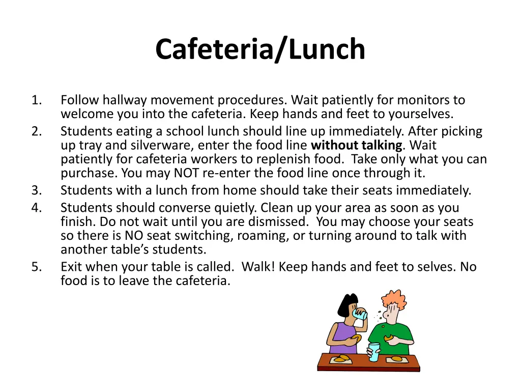 cafeteria lunch