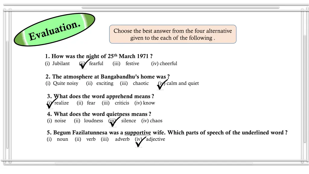 choose the best answer from the four alternative