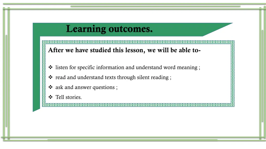 learning outcomes