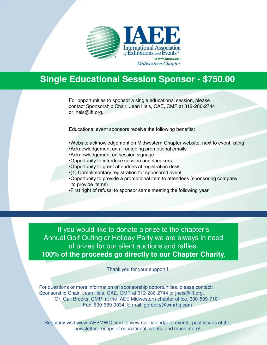 single educational session sponsor 750 00