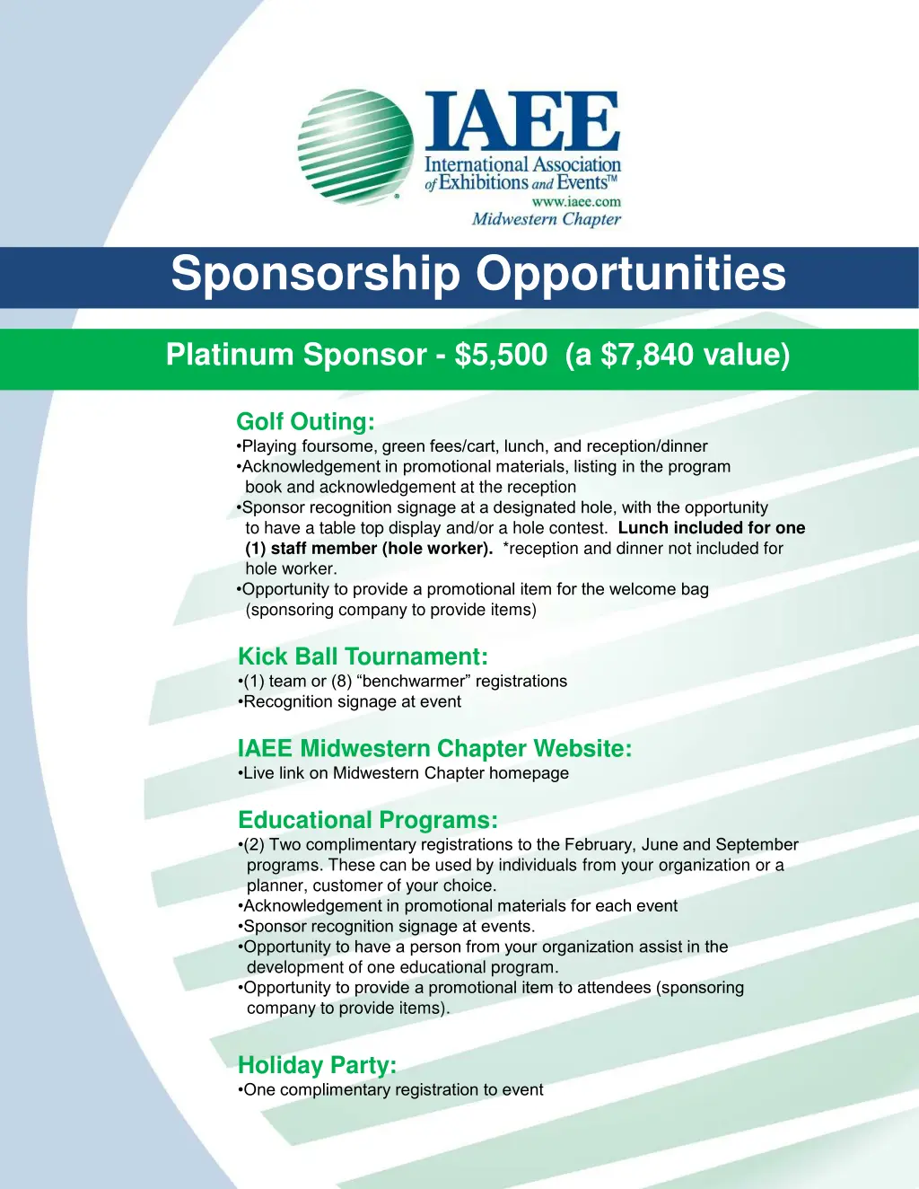 sponsorship opportunities