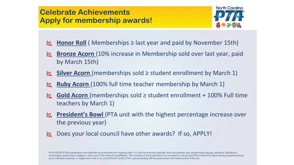 celebrate achievements apply for membership awards