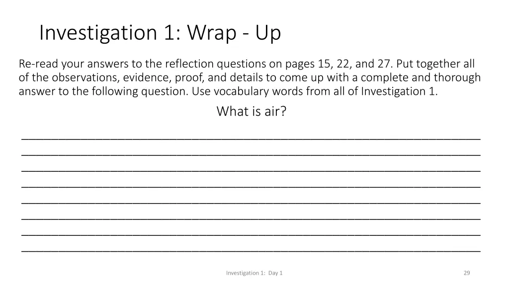 investigation 1 wrap up