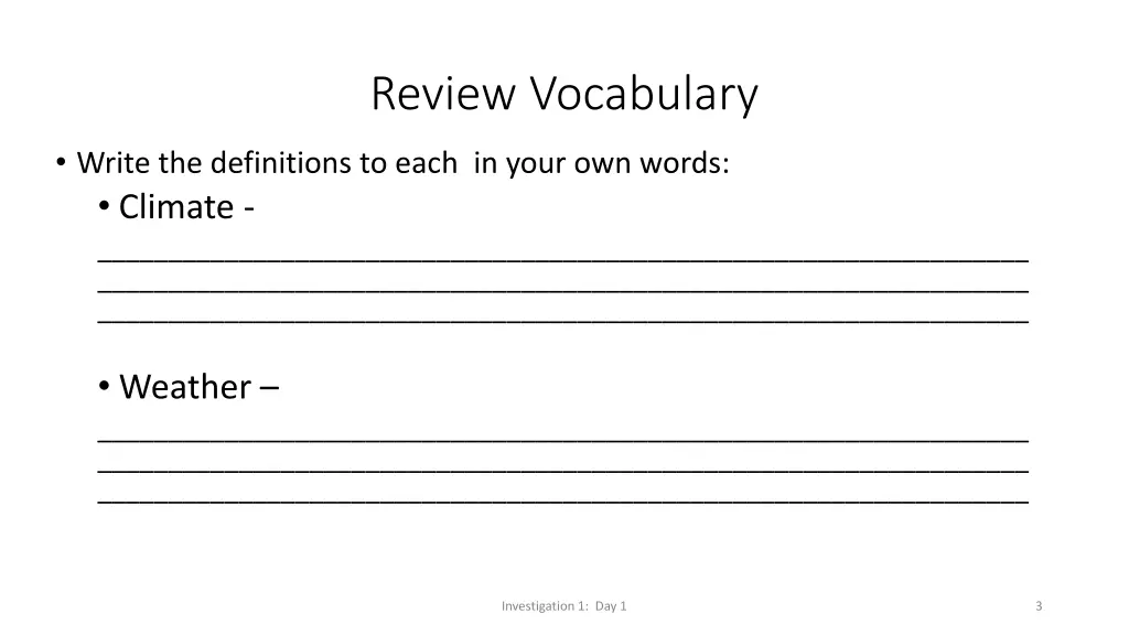 review vocabulary