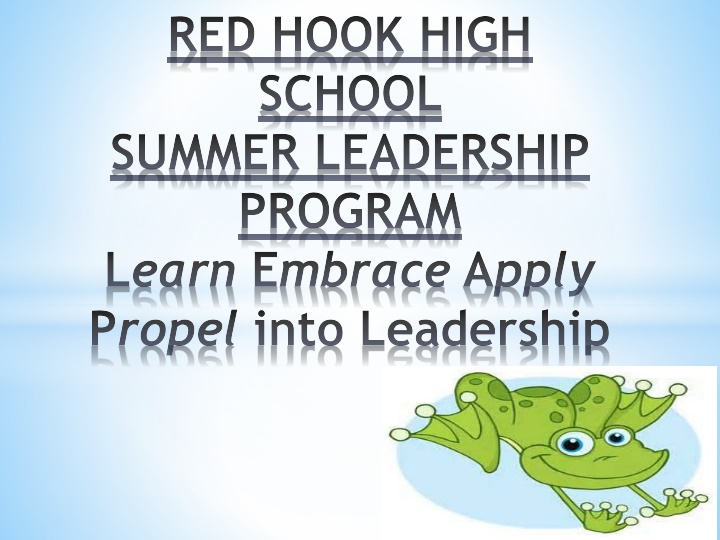 red hook high school summer leadership program