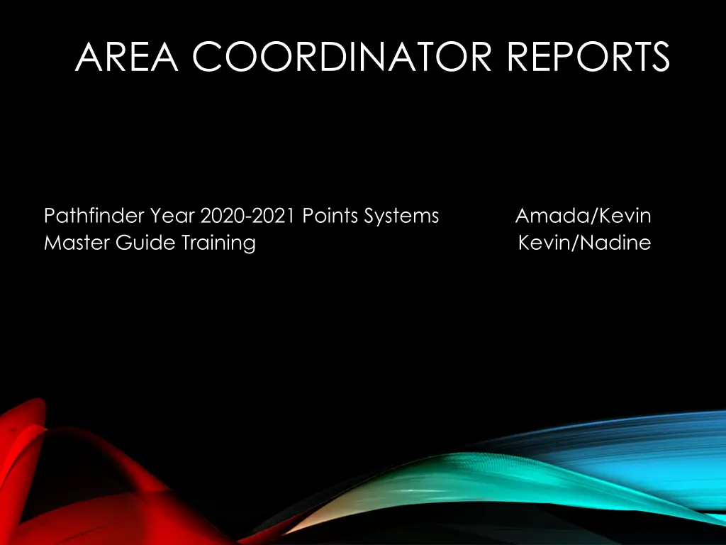 area coordinator reports