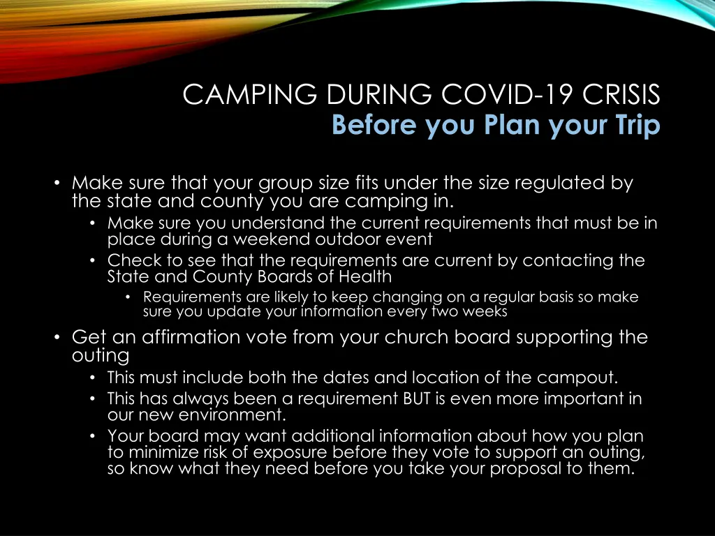 camping during covid 19 crisis before you plan