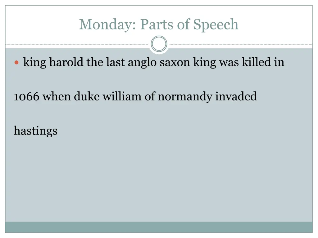 monday parts of speech