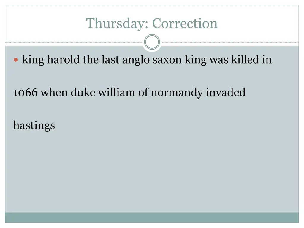 thursday correction