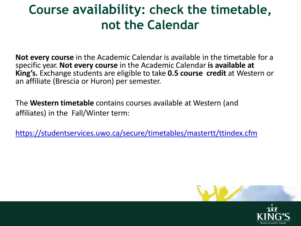 course availability check the timetable