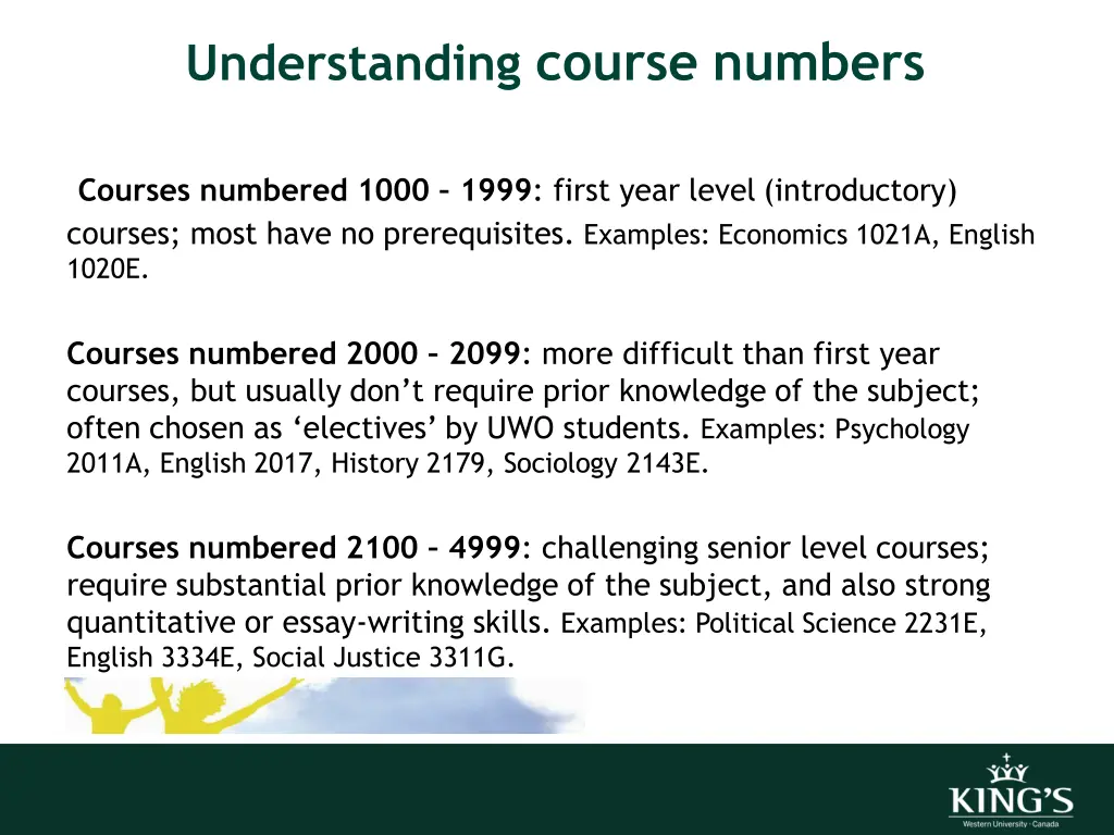 understanding course numbers