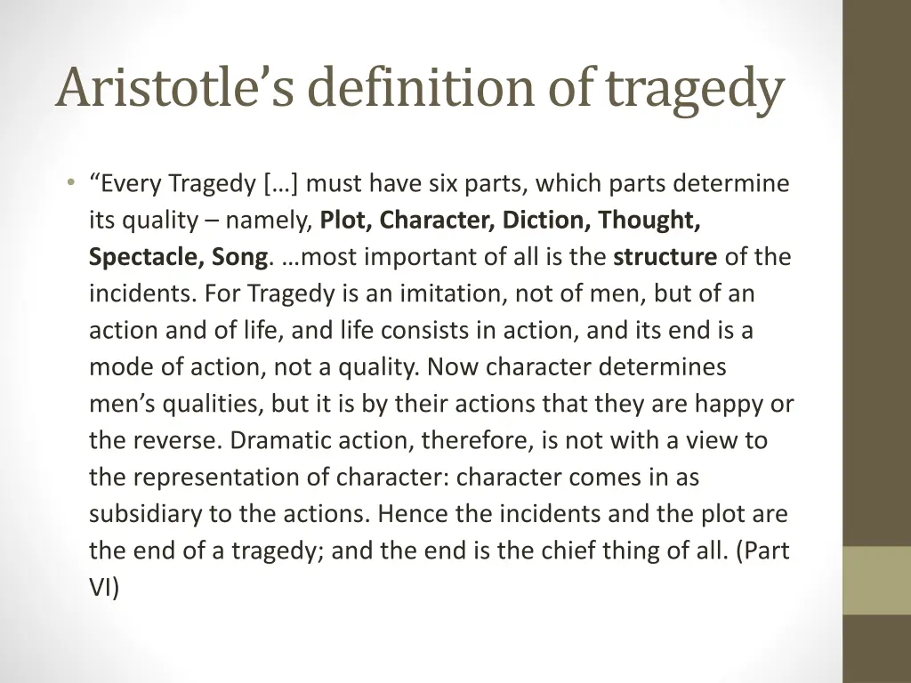 aristotle s definition of tragedy 1