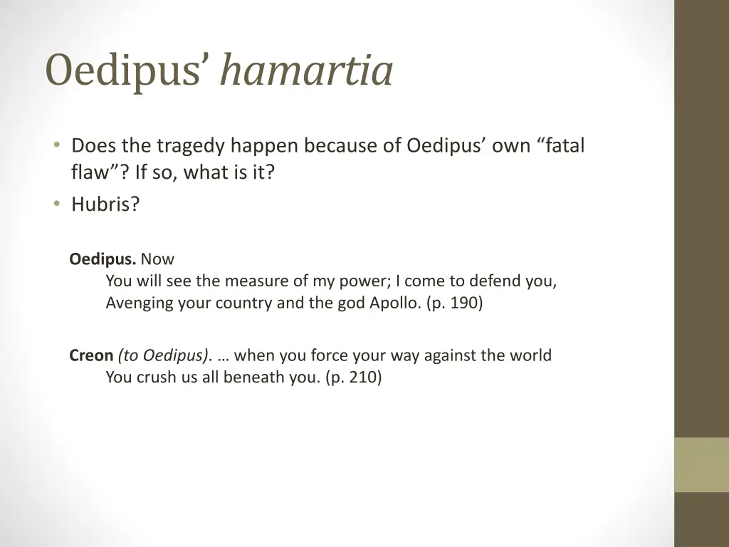 oedipus hamartia