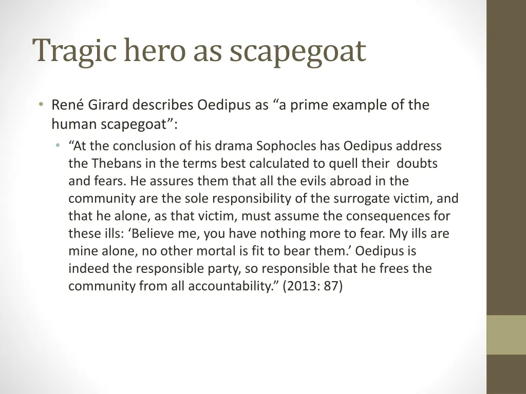 tragic hero as scapegoat