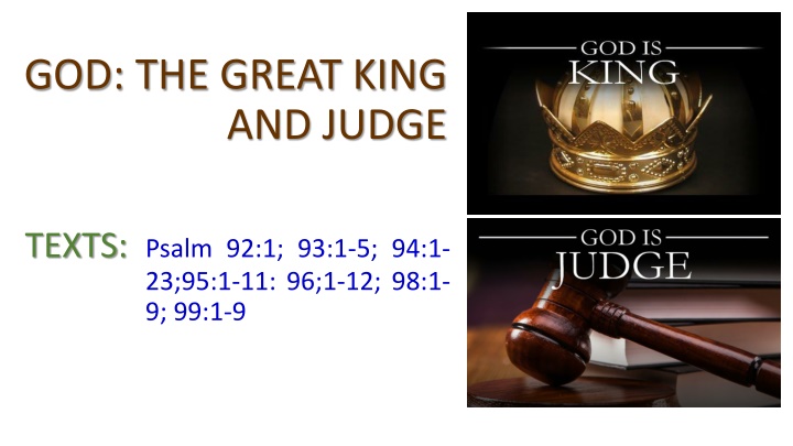 god the great king and judge