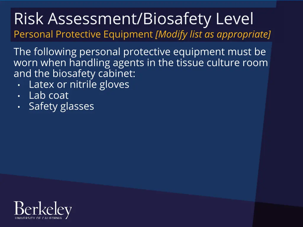 risk assessment biosafety level personal