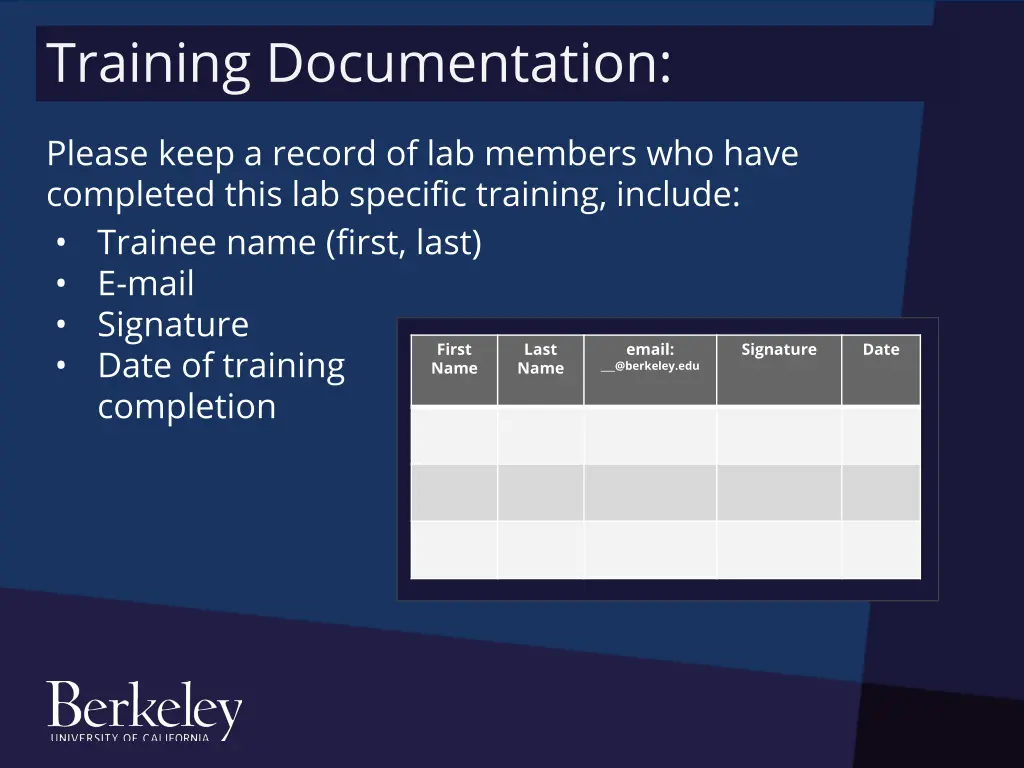 training documentation