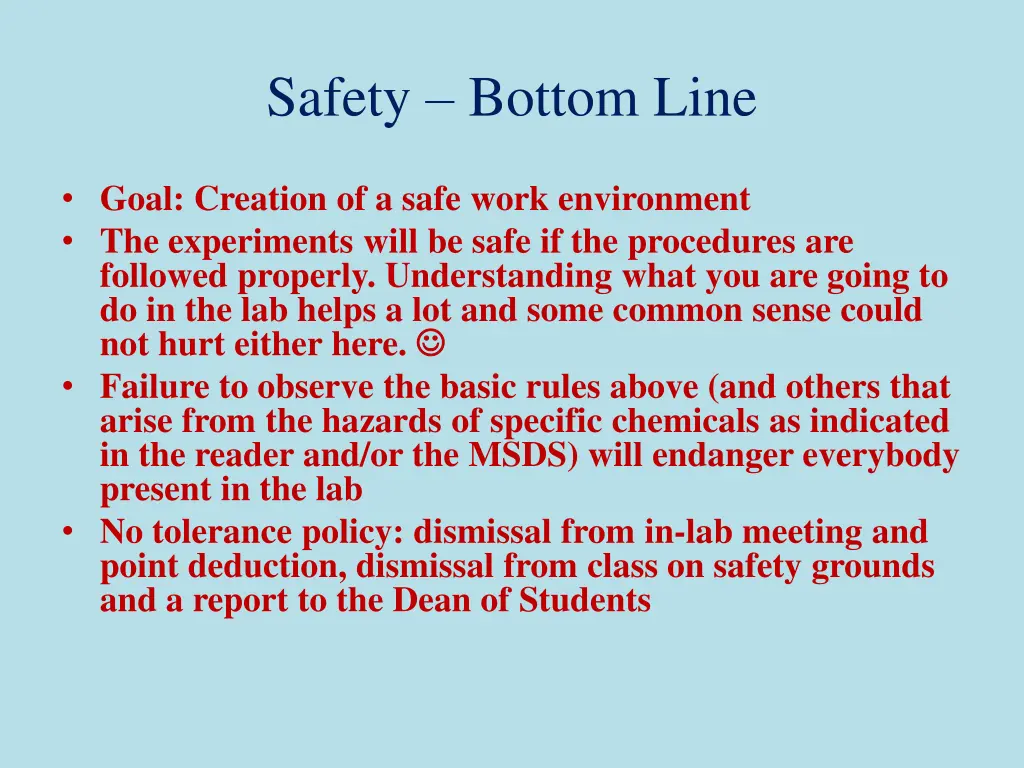 safety bottom line