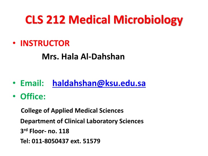 cls 212 medical microbiology