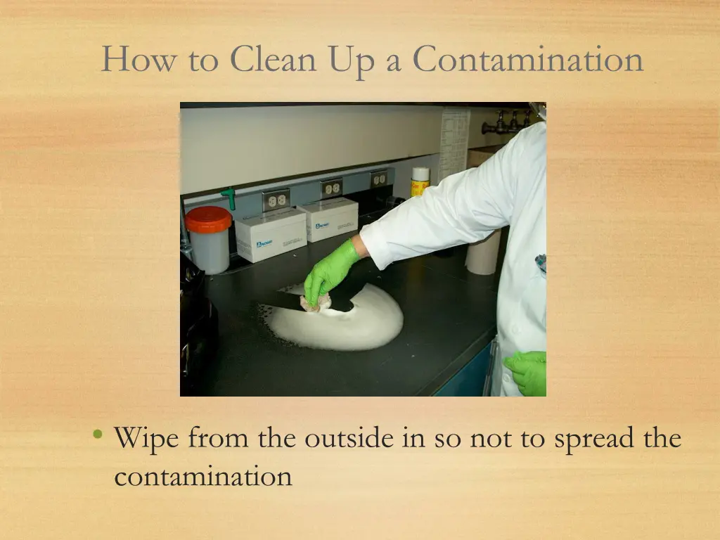 how to clean up a contamination