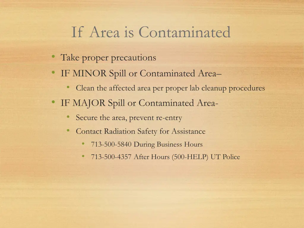 if area is contaminated