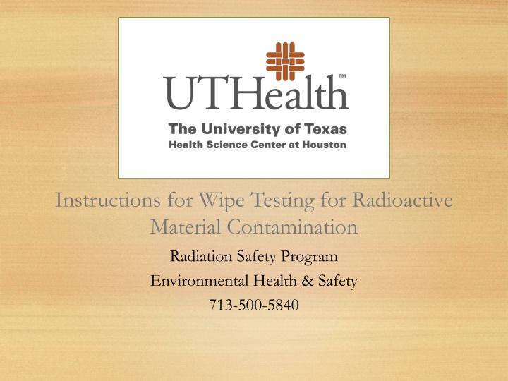 instructions for wipe testing for radioactive