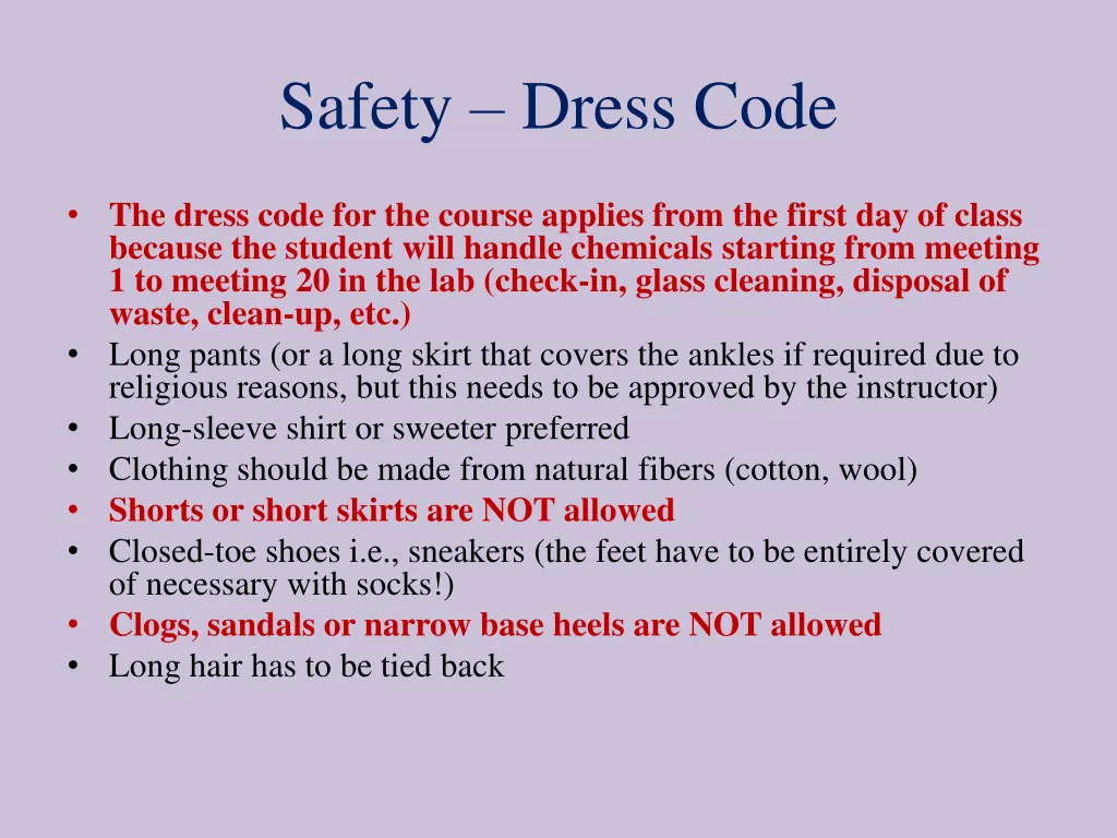 safety dress code