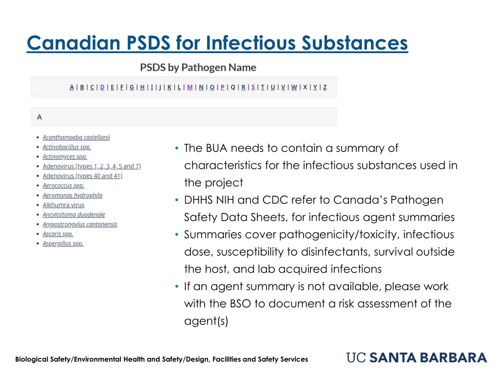 canadian psds for infectious substances