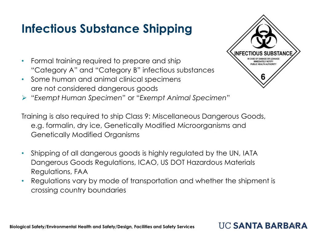 infectious substance shipping