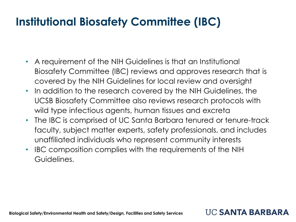 institutional biosafety committee ibc