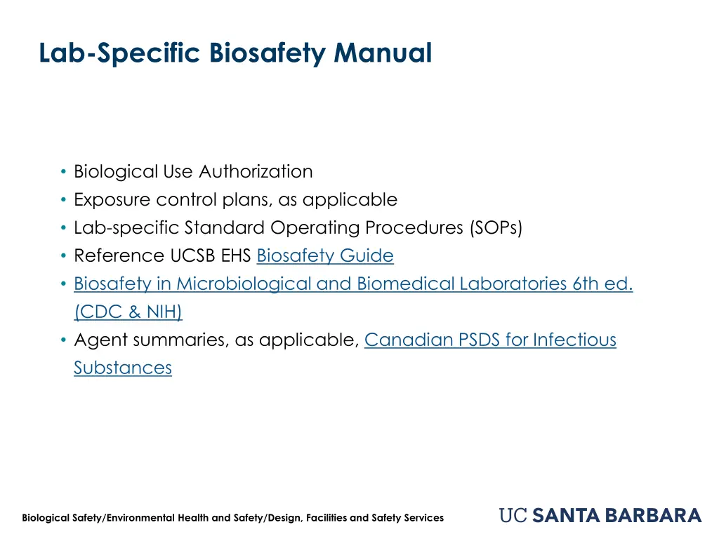 lab specific biosafety manual