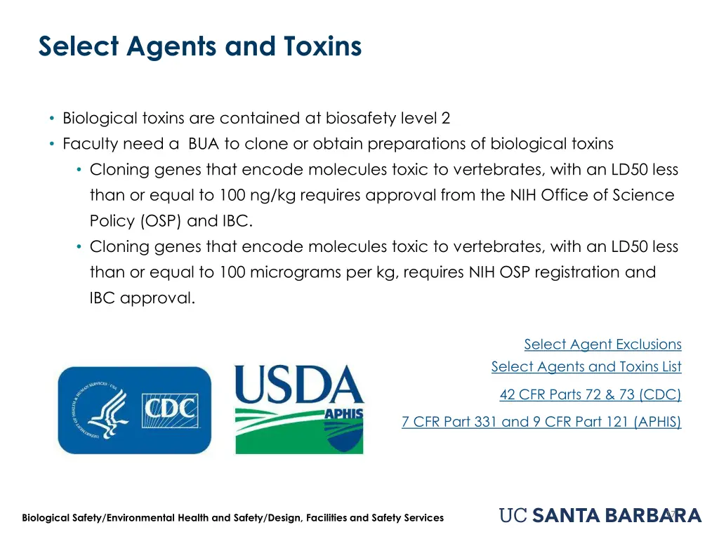 select agents and toxins