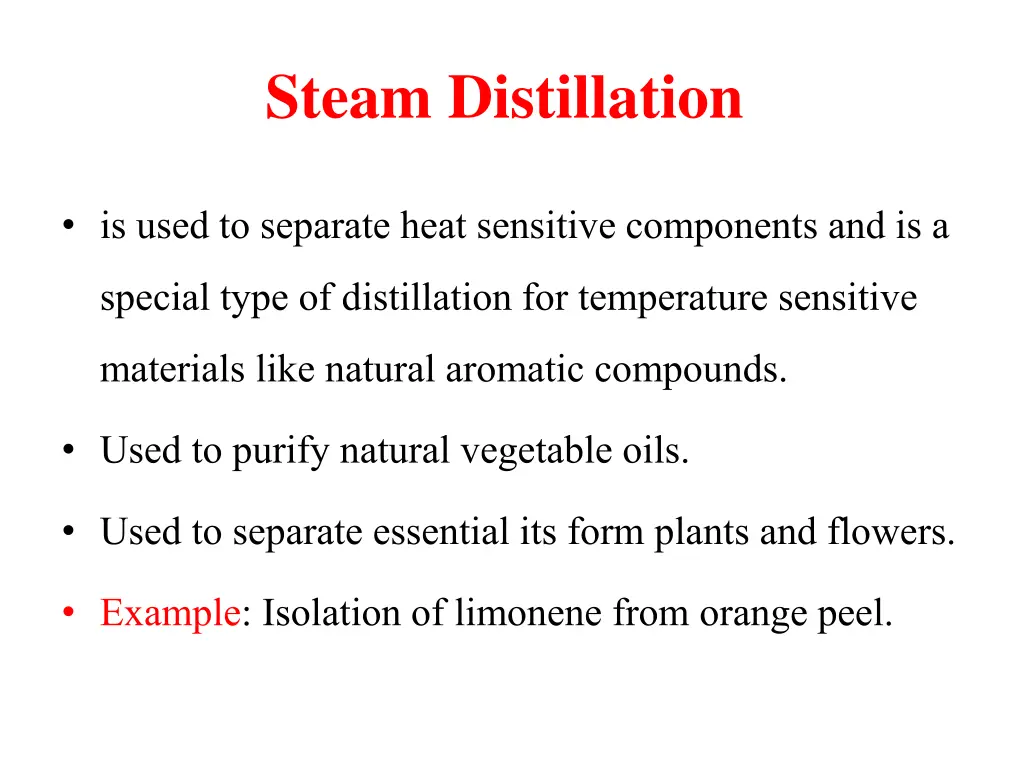 steam distillation