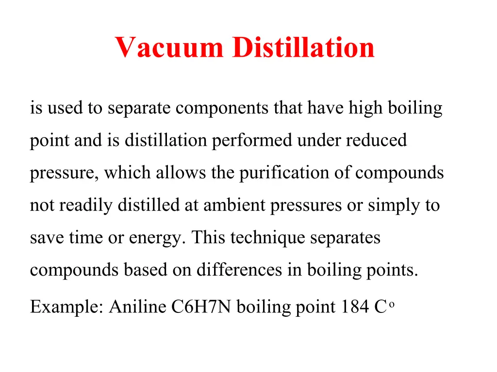 vacuum distillation