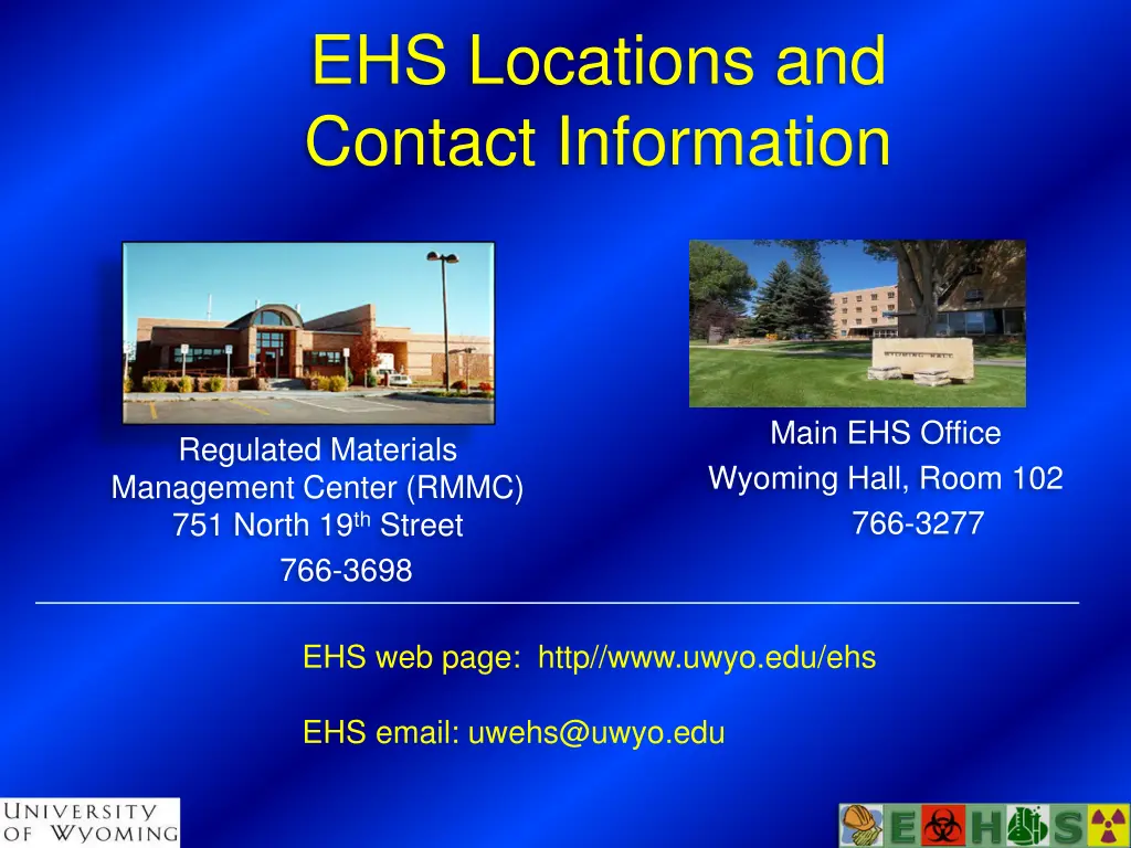 ehs locations and contact information